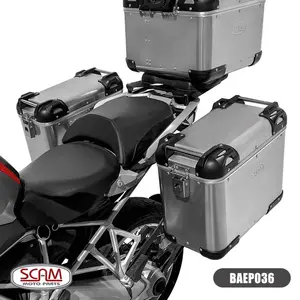 Baú Lateral Scam Ushuaia Alumínio Escovado 36 Litros (Par) - BAEP036