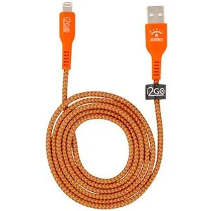 Cabo Iphone/Lightning i2GO by Sertões 1,2m 3A Nylon Trançado Laranja/Cinza - Edição Limitada