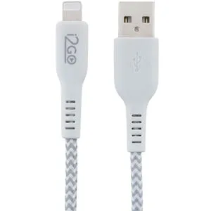 Cabo Iphone/Lightning i2GO Pro 1m 2A Nylon Trançado Branco