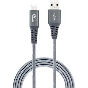 Cabo Iphone/Lightning i2GO Pro 2m 2,4A Nylon Trançado Chumbo