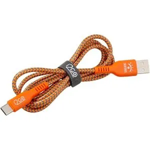 Cabo USB-C i2GO by Sertões 1,2m 3A Nylon Trançado Laranja/Cinza - Edição Limitada