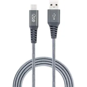 Cabo USB-C i2GO Pro 2m 3A Nylon Trançado Chumbo