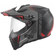 Capacete AGV AX-8 Dual Evo GT com Viseira Preto/Vermelho