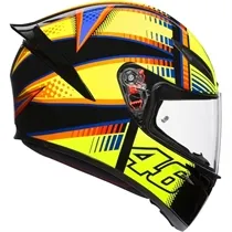 Capacete AGV K1 Soleluna 15 Preto/Amarelo (Valentino Rossi)