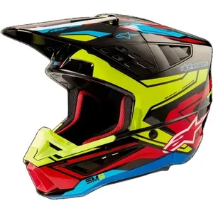 Capacete Alpinestars SM5 Action 2 - Preto/Amarelo/Vermelho