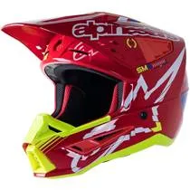 Capacete Alpinestars SM5 Action - Vermelho/Branco/Amarelo