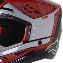 Capacete Alpinestars SM5 Beam - Preto/Cinza/Vermelho