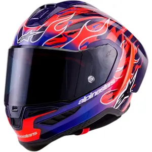 Capacete Alpinestars Supertech R10 Flyte Jorge Martin - Roxo/Vermelho (Fibra de Carbono)
