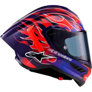 Capacete Alpinestars Supertech R10 Flyte Jorge Martin - Roxo/Vermelho (Fibra de Carbono)