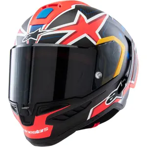 Capacete Alpinestars Supertech R10 Jack Miller LE - Preto/Vermelho Fosco (Fibra de Carbono)