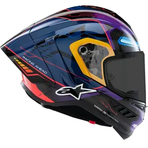 Capacete Alpinestars Supertech R10 Martinator LE R01 Azul/Roxo/Vermelho (Fibra de Carbono)