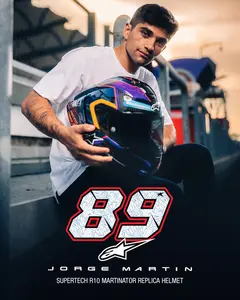 Capacete Alpinestars Supertech R10 Martinator LE R01 Azul/Roxo/Vermelho (Fibra de Carbono)
