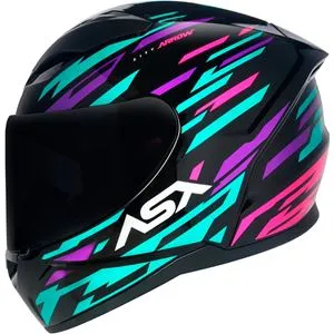 Capacete ASX City Arrow - Preto/Azul/Roxo