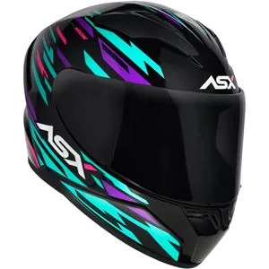 Capacete ASX City Arrow - Preto/Azul/Roxo