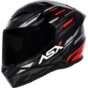 Capacete ASX City Arrow - Preto/Cinza/Vermelho