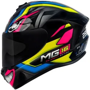 Capacete ASX Draken Marianny - Preto/Amarelo/Azul