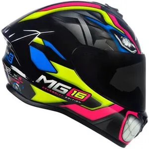 Capacete ASX Draken Marianny - Preto/Amarelo/Azul
