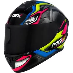 Capacete ASX Draken Marianny - Preto/Amarelo/Azul