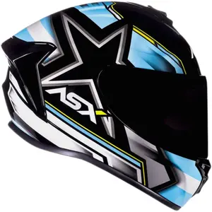 Capacete ASX Draken Pilot - Preto/Azul/Amarelo