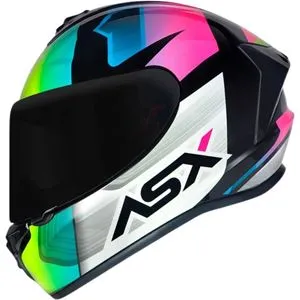 Capacete ASX Draken Striker - Preto/Amarelo/Rosa