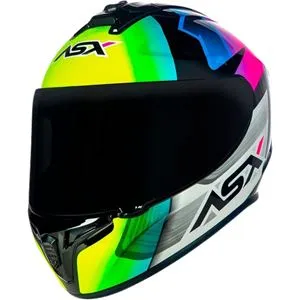 Capacete ASX Draken Striker - Preto/Amarelo/Rosa