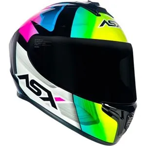 Capacete ASX Draken Striker - Preto/Amarelo/Rosa