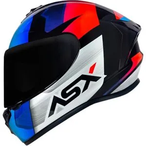 Capacete ASX Draken Striker - Preto/Azul/Vermelho