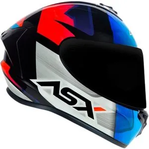 Capacete ASX Draken Striker - Preto/Azul/Vermelho