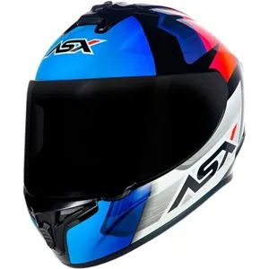 Capacete ASX Draken Striker - Preto/Azul/Vermelho