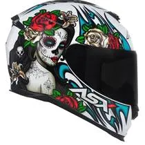 Capacete ASX Eagle Catrina - Branco/Azul/Vermelho