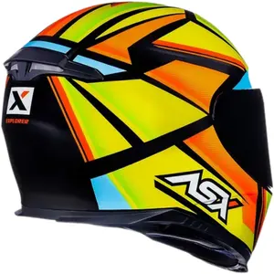 Capacete ASX Eagle Explorer - Amarelo/Azul/Preto