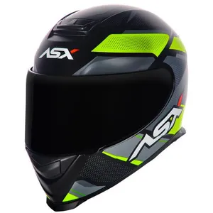 Capacete ASX Eagle Fast - Preto/Amarelo/Cinza