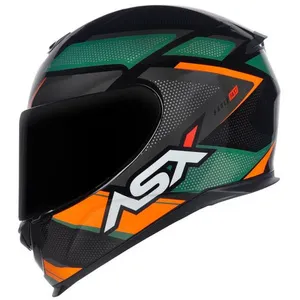 Capacete ASX Eagle Fast - Preto/Verde/Cinza Grafite
