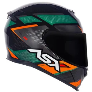 Capacete ASX Eagle Fast - Preto/Verde/Cinza Grafite