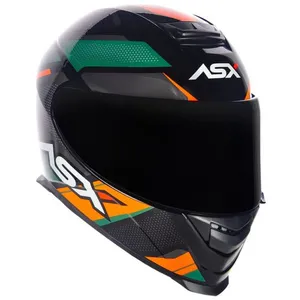 Capacete ASX Eagle Fast - Preto/Verde/Cinza Grafite
