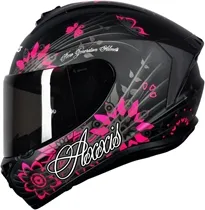 Capacete Axxis Draken Butterfly Preto/Rosa Fosco