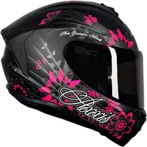 Capacete Axxis Draken Butterfly Preto/Rosa Fosco