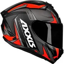 Capacete Axxis Draken Vector - Preto/Cinza/Vermelho Fosco