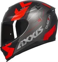 Capacete Axxis Eagle Diagon Preto/Vermelho Fosco
