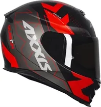 Capacete Axxis Eagle Diagon Preto/Vermelho Fosco