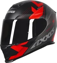 Capacete Axxis Eagle Diagon Preto/Vermelho Fosco