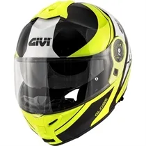 Capacete Givi X21 Globe Preto/Amarelo Fluor/Prata (Articulado)