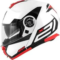 Capacete Givi X21 Spirit - Branco/Preto/Vermelho (Articulado)