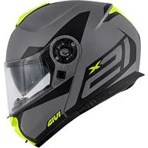 Capacete Givi X21 Spirit - Cinza/Preto/Amarelo Fosco (Articulado)