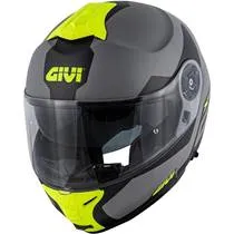 Capacete Givi X21 Spirit - Cinza/Preto/Amarelo Fosco (Articulado)