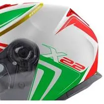 Capacete Givi X22 Planet Hyper Bandeira Itália - Branco/Vermelho/Verde (Aberto)