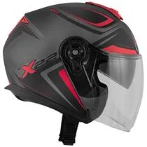 Capacete Givi X22 Planet Hyper - Titânio/Preto/Vermelho Fluor Fosco (Aberto)