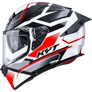 Capacete KYT R2R Parsec - Branco/Vermelho