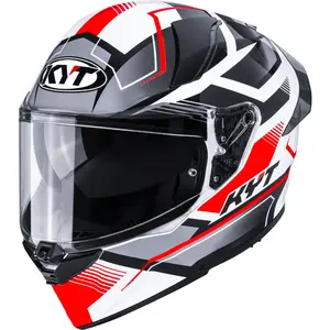Capacete KYT R2R Parsec - Branco/Vermelho