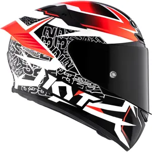 Capacete KYT TT Course Vinales Balance - Vermelho/Cinza Chumbo
